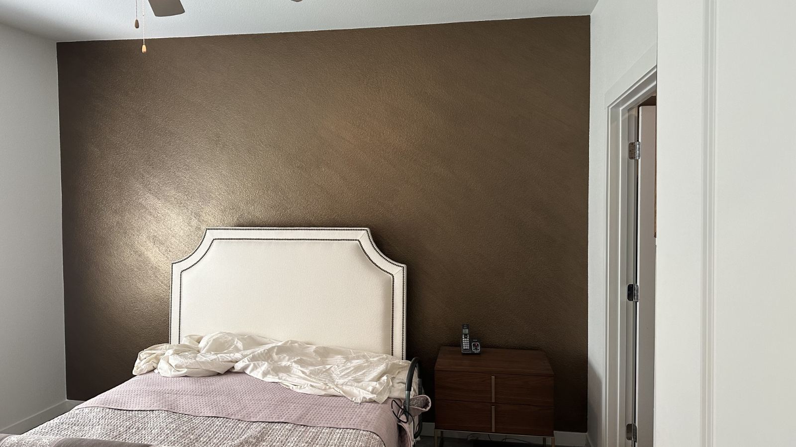 Crystal Brush glitter paint accent wall shimmering in a Phoenix bedroom